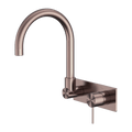 Tapware Nero Mecca Wall Basin/Bath Mixer Swivel Spout Colour: Brushed Bronze Place & Palette