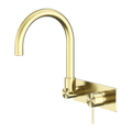 Tapware Nero Mecca Wall Basin/Bath Mixer Swivel Spout Colour: Brushed Gold Place & Palette