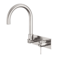 Tapware Nero Mecca Wall Basin/Bath Mixer Swivel Spout Colour: Brushed Nickel Place & Palette