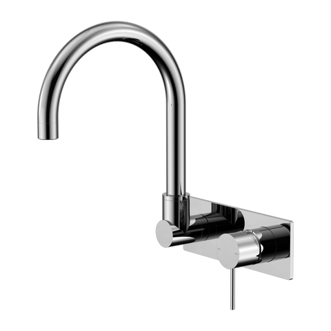 Tapware Nero Mecca Wall Basin/Bath Mixer Swivel Spout Colour: Chrome Place & Palette