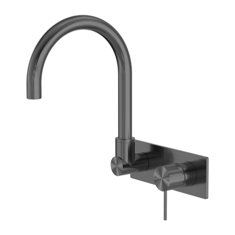 Tapware Nero Mecca Wall Basin/Bath Mixer Swivel Spout Colour: Gun Metal Place & Palette