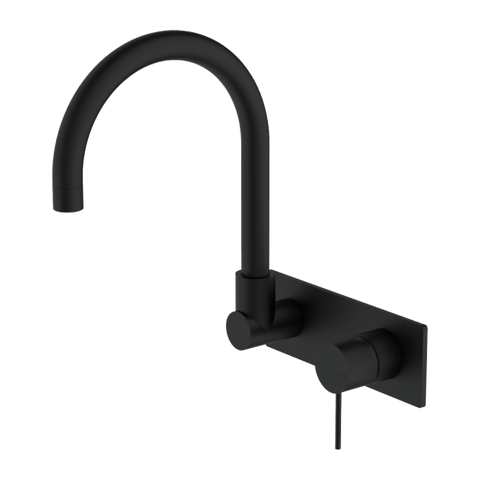 Tapware Nero Mecca Wall Basin/Bath Mixer Swivel Spout Colour: Matte Black Place & Palette