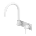 Tapware Nero Mecca Wall Basin/Bath Mixer Swivel Spout Colour: Matte White Place & Palette