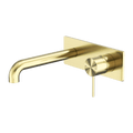 Tapware Nero Mecca Wall Basin/Bath Mixer Colour: Brushed Gold Size: 120mm Place & Palette