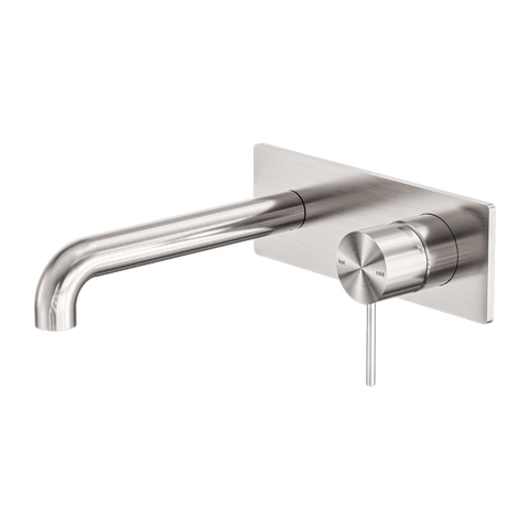 Tapware Nero Mecca Wall Basin/Bath Mixer Colour: Brushed Nickel Size: 120mm Place & Palette