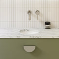 Basins Timberline Mini Round Under Counter Ceramic Basin with Overflow to Front Color: White Gloss Place & Palette