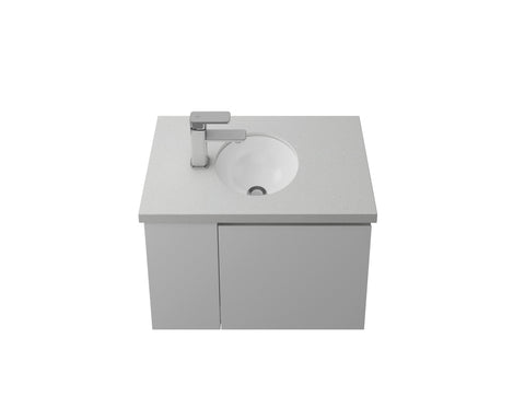 Mini Round Under Counter Ceramic Basin with Overflow to Front-Basins-Timberline-White Gloss-place-and-palette