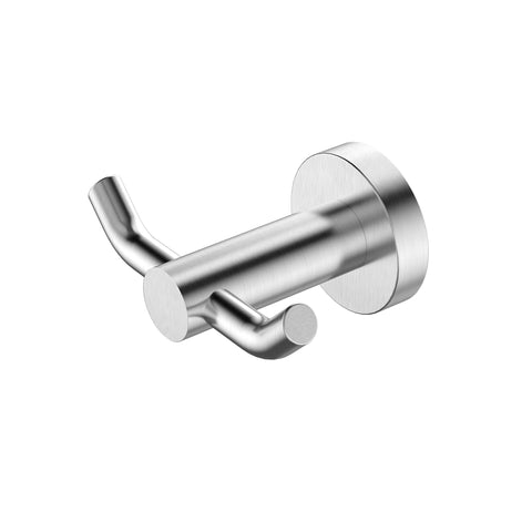 Mirage Robe Hook-Accessories-Modern National-Electroplated 
Brushed Chrome-Double-place-and-palette