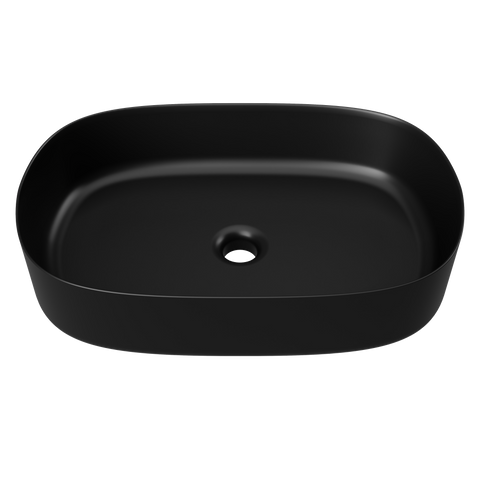 Myrtle Ceramic Basin 550mm-Basins-Timberline-Black Matte-place-and-palette