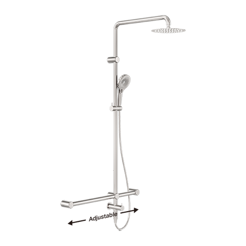 Mecca Care 32mm T-Bar Grab Rail Twin Shower - Place & Palette