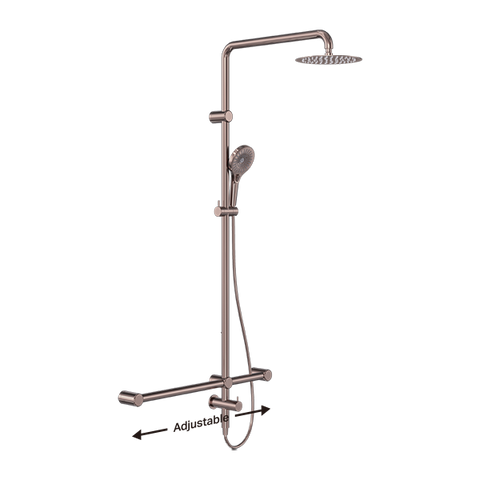 Mecca Care 32mm T-Bar Grab Rail Twin Shower - Place & Palette