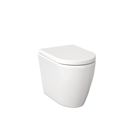 Narva Rimless Toilet - Floor Mounted Pan-Toilets-Turner Hastings-Floor Pan-Thin Seat-place-and-palette