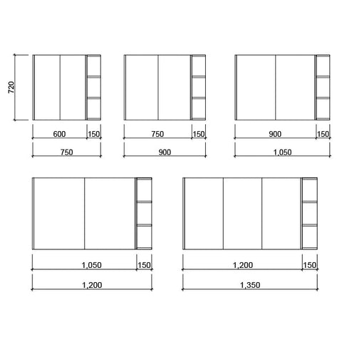 New York Shaving Cabinet-Mirrors-Timberline-W 750mm-Left Double Door-place-and-palette