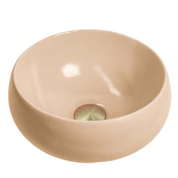 Basins Bramstone Nimbus Basin Colour: Spice Latte - Warm Neutral Finish: Satin Place & Palette