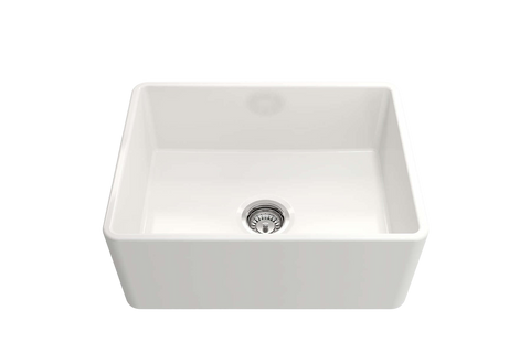 Basins Turner Hastings Novi Fireclay Butler Sink Size: 50x46 Colour: Gloss White Overflow: With Overflow Place & Palette