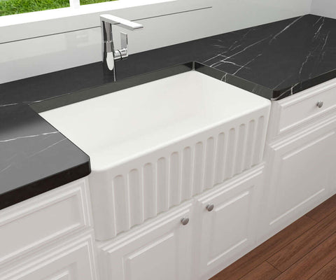 Basins Turner Hastings Novi Fireclay Butler Sink Size: 50x46 Colour: Gloss White Overflow: With Overflow Place & Palette