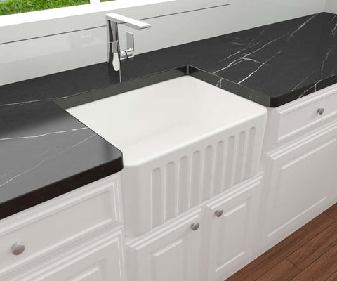 Basins Turner Hastings Novi Fireclay Butler Sink Size: 50x46 Colour: Gloss White Overflow: With Overflow Place & Palette