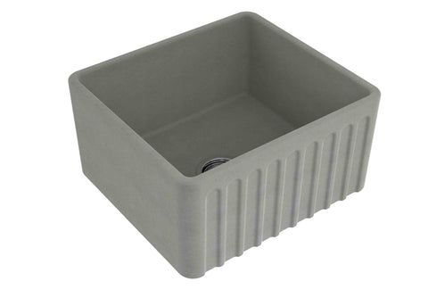 Basins Turner Hastings Novi Fireclay Butler Sink Size: 50x46 Colour: Concrete Look Overflow: With Overflow Place & Palette