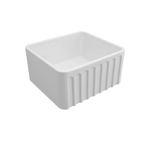 Basins Turner Hastings Novi Fireclay Butler Sink Size: 50x46 Colour: Matte White Overflow: With Overflow Place & Palette