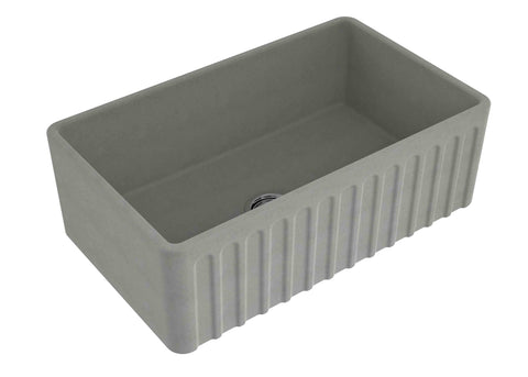 Basins Turner Hastings Novi Fireclay Butler Sink Size: 75x46 Colour: Concrete Look Overflow: With Overflow Place & Palette