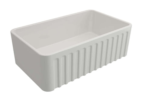 Basins Turner Hastings Novi Fireclay Butler Sink Size: 75x46 Colour: Gloss White Overflow: With Overflow Place & Palette