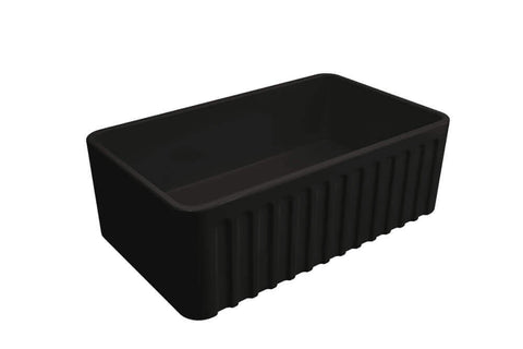 Basins Turner Hastings Novi Fireclay Butler Sink Size: 75x46 Colour: Matte Black Overflow: With Overflow Place & Palette