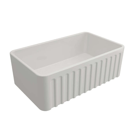 Basins Turner Hastings Novi Fireclay Butler Sink Size: 75x46 Colour: Matte White Overflow: With Overflow Place & Palette