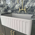 Basins Turner Hastings Novi Fireclay Butler Sink Size: 50x46 Colour: Gloss White Overflow: With Overflow Place & Palette