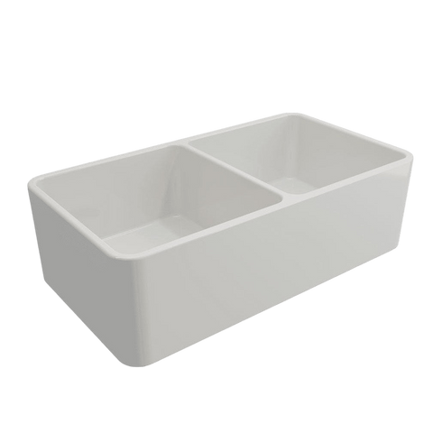 Basins Turner Hastings Novi Fireclay Double Butler Sink Colour: Gloss White Overflow: With Overflow Place & Palette