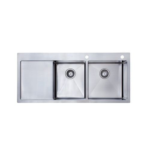 Basins Modern National One & 3 Quarter Bowl Sink Colour: Stainless Steel Place & Palette