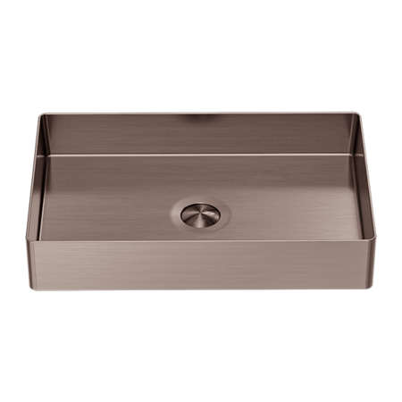 Basins Nero Opal Rectangle Stainless Steel Basin Colour: Brushed Bronze Place & Palette