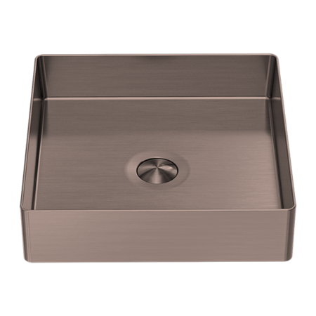 Basins Nero Opal Square Stainless Steel Basin Colour: Brushed Bronze Place & Palette