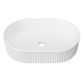 Basins Timberline Oval Flute Ceramic Basin 490mm Color: White Matte Place & Palette