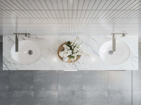 Oval Under Counter Ceramic Basin with Overflow to Front-Basins-Timberline-White Gloss-place-and-palette