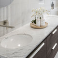 Basins Timberline Oval Under Counter Ceramic Basin with Overflow to Front Color: White Gloss Place & Palette