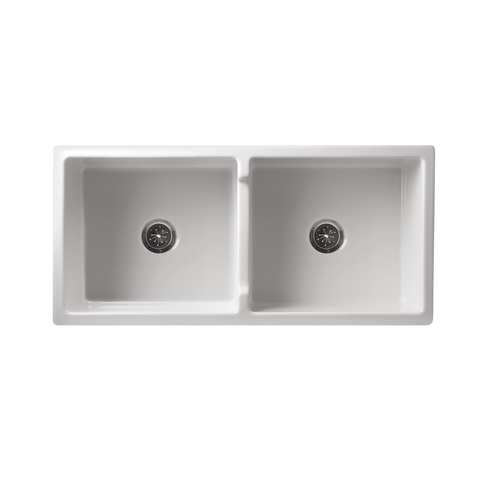 Basins Turner Hastings Patri Fireclay Butler Sink Style: Double Bowl Size: 100x47 Place & Palette