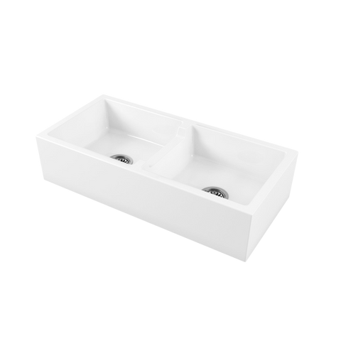 Basins Turner Hastings Patri Fireclay Butler Sink Style: Double Bowl Size: 100x47 Place & Palette