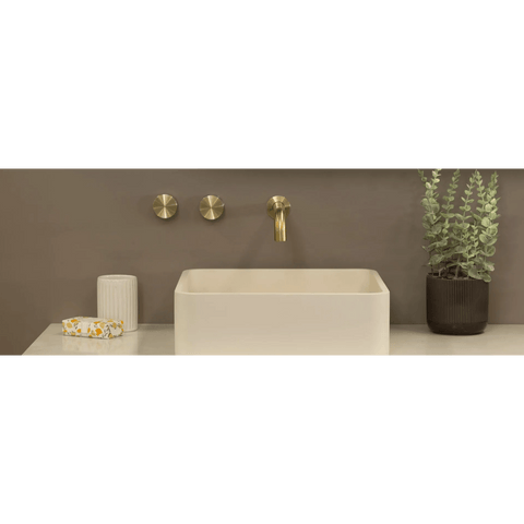 Basins The Peninsula Collection Piazza Concrete Basin Colour: Matte White Place & Palette