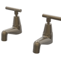 Tapware ParTaps Portsea Pillar Taps Pair Colour: Antique Bronze Style: Lever Ceramic Disc Place & Palette