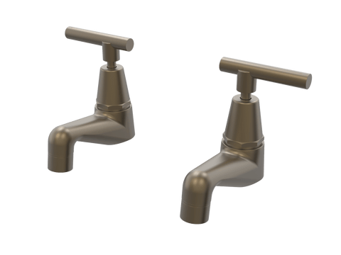 Tapware ParTaps Portsea Pillar Taps Pair Colour: Antique Bronze Style: Lever Ceramic Disc Place & Palette