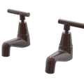 Tapware ParTaps Portsea Pillar Taps Pair Colour: Antique Copper Style: Lever Ceramic Disc Place & Palette