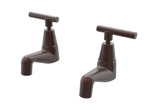 Tapware ParTaps Portsea Pillar Taps Pair Colour: Antique Copper Style: Lever Ceramic Disc Place & Palette