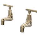 Tapware ParTaps Portsea Pillar Taps Pair Colour: Brass Gold Style: Lever Ceramic Disc Place & Palette