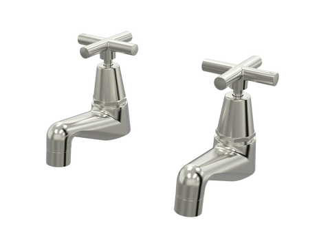 Tapware ParTaps Portsea Pillar Taps Pair Colour: Brushed Nickel Style: Original Place & Palette