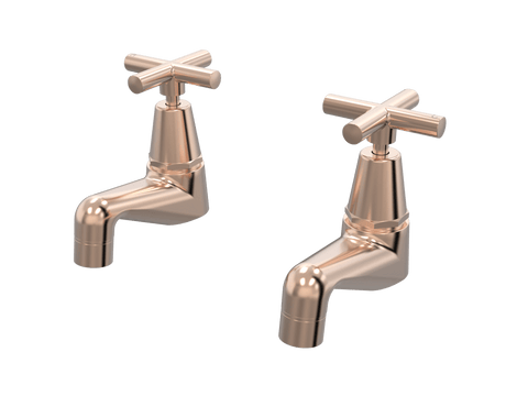 Tapware ParTaps Portsea Pillar Taps Pair Colour: Brushed Rose Gold Style: Original Place & Palette