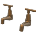 Tapware ParTaps Portsea Pillar Taps Pair Colour: Burnished Style: Lever Ceramic Disc Place & Palette