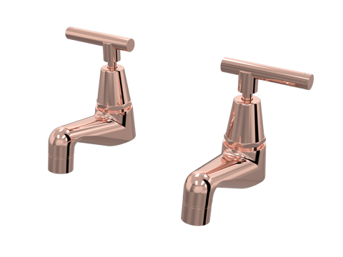 Tapware ParTaps Portsea Pillar Taps Pair Colour: Copper Style: Lever Ceramic Disc Place & Palette