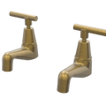 Tapware ParTaps Portsea Pillar Taps Pair Colour: Rumbled Brass Style: Lever Ceramic Disc Place & Palette