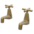 Tapware ParTaps Portsea Pillar Taps Pair Colour: Rumbled Brass Style: Original Place & Palette