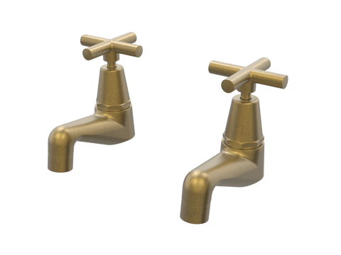 Tapware ParTaps Portsea Pillar Taps Pair Colour: Rumbled Brass Style: Original Place & Palette